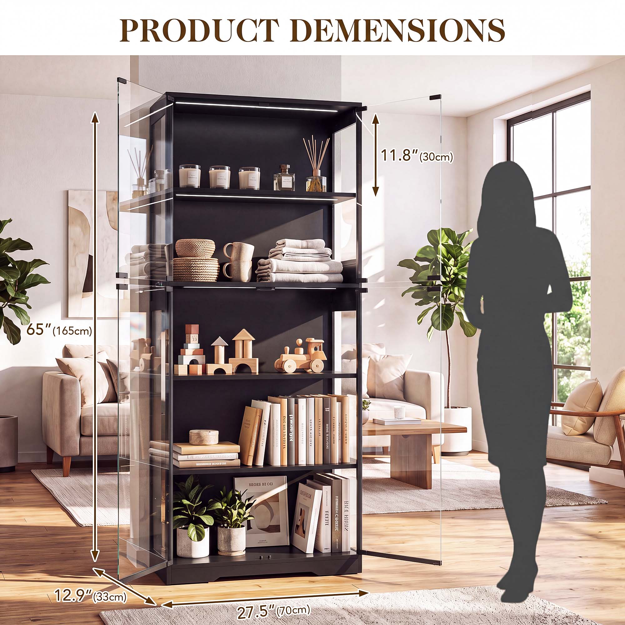 TCGBKAF 5‑Tier Display Cabinet - Storage recension och pris