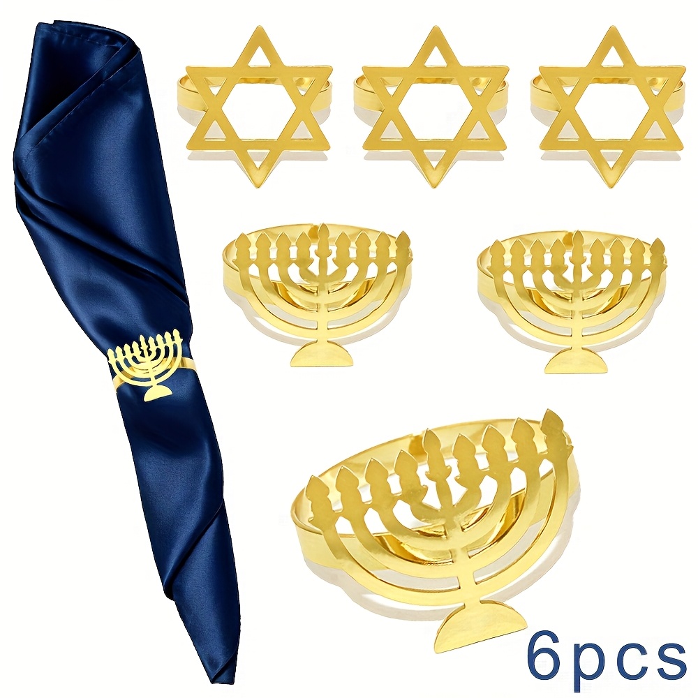 6Pcs Hanukkah Menorah Napkin R - Tables recension och pris