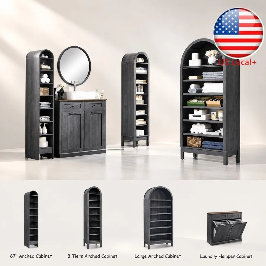 67 Tall Arched Bathroom Storag - Storage recension och pris