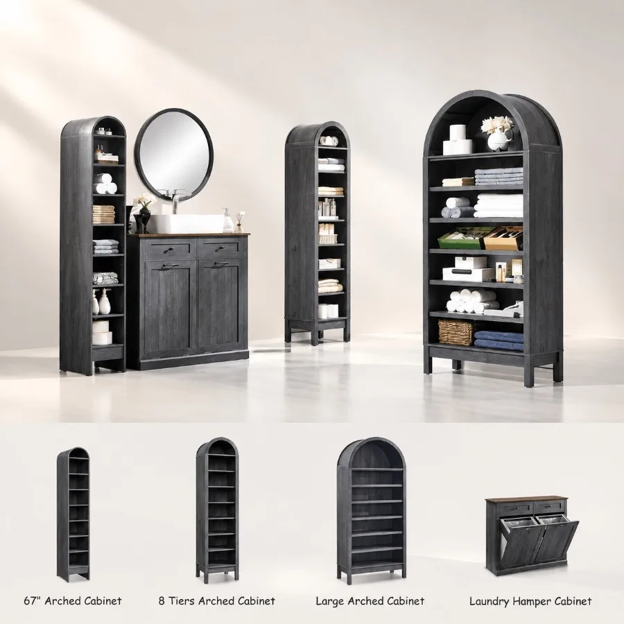 67 Tall Arched Bathroom Storag - Storage recension och pris