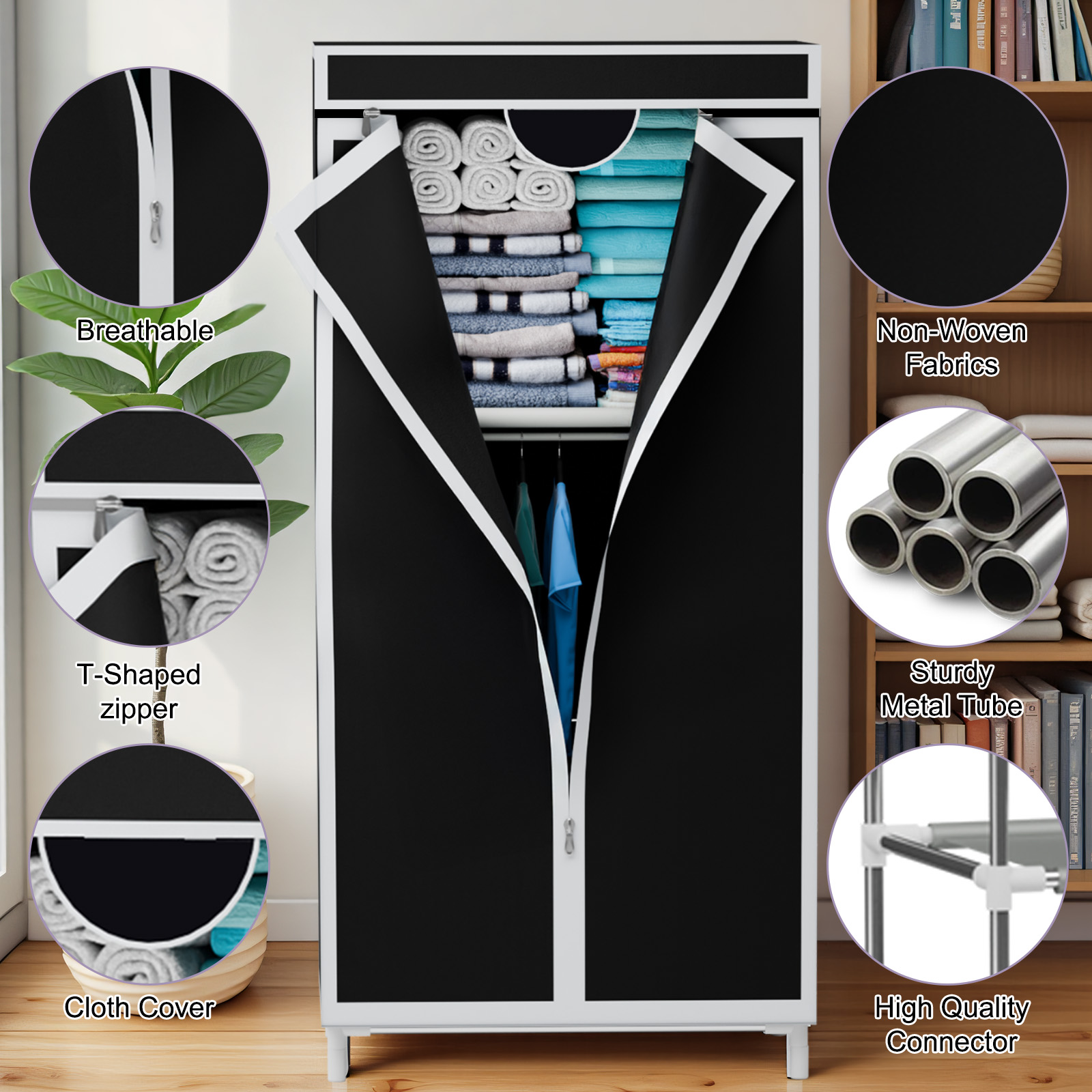 Portable Fabric Wardrobe Close - Wardrobe Closet Portable Fabric Cover recension och pris
