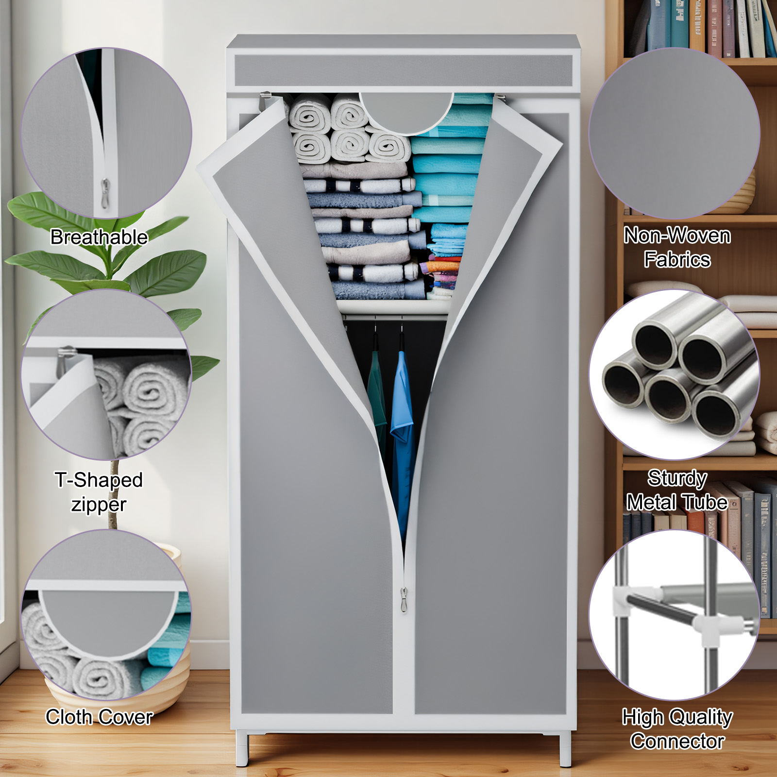 Portable Fabric Wardrobe Close - Wardrobe Closet Portable Fabric Cover recension och pris