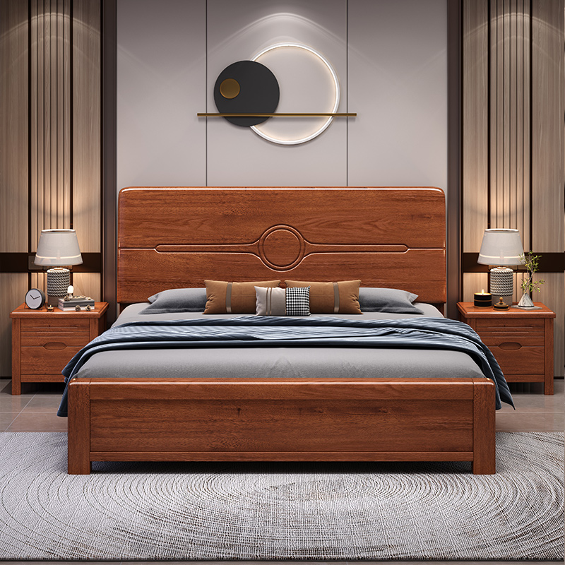 @￥Walnut Solid Wood Bed Simple - Gas Lift Storage Bed Hydraulic recension och pris