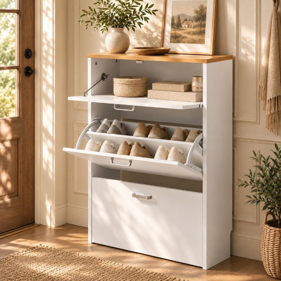 Shoe Cabinet Storage for Entry - Shoe Rack Cabinet Narrow Entryway recension och pris
