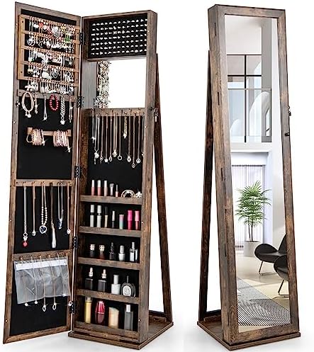 Jewelry Armoire with Full Leng - Full Length Mirror Jewelry Armoire recension och pris