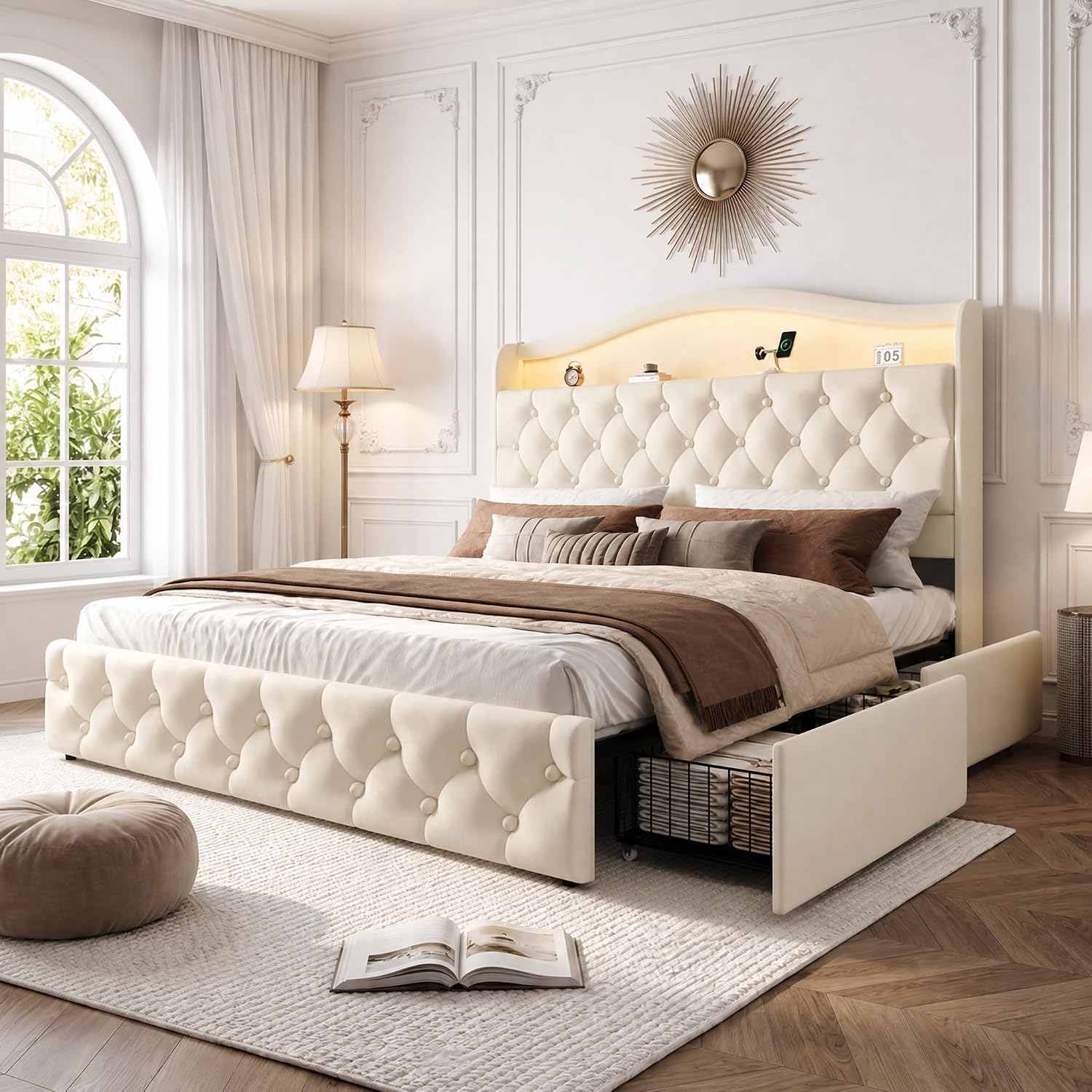 King Size Platform Bed Frame W - King Size Bed Frame With Storage Drawers recension och pris