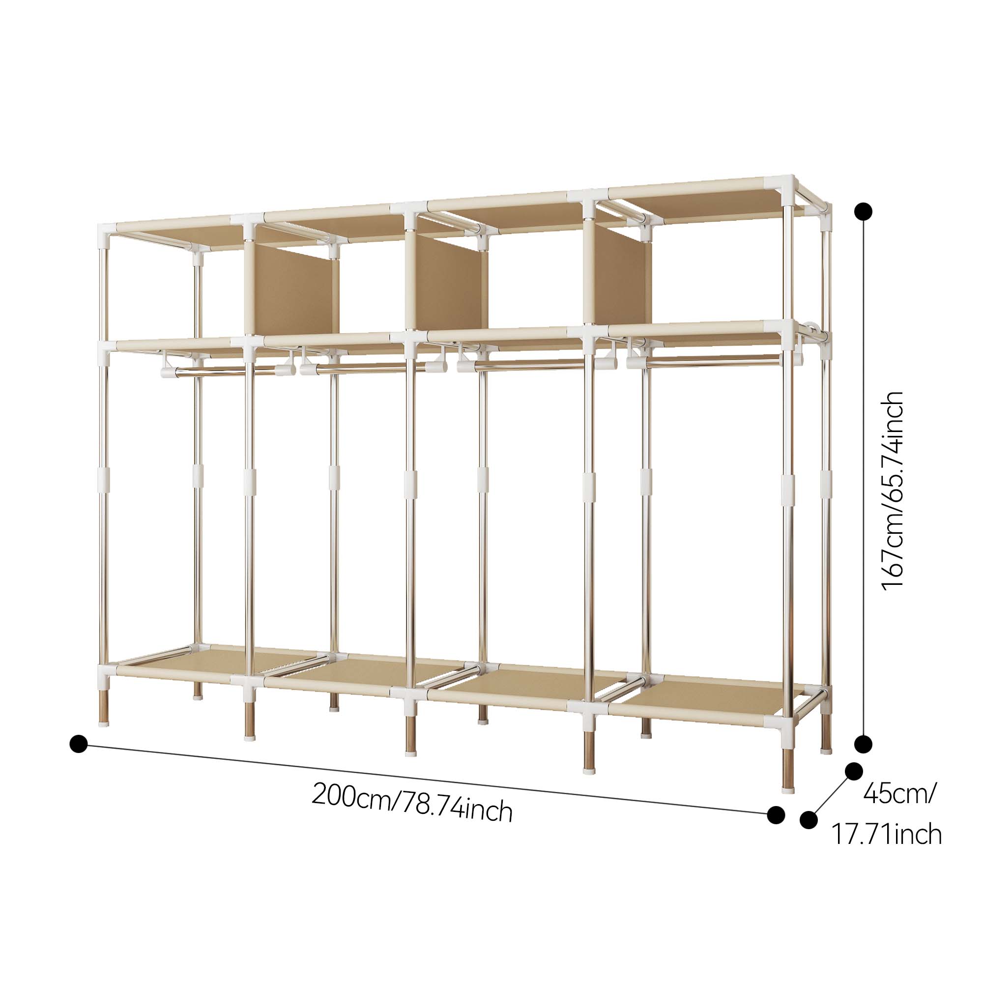 79 Inch Wide Walk-in Closet wi - Wardrobe Closet Portable Fabric Cover recension och pris