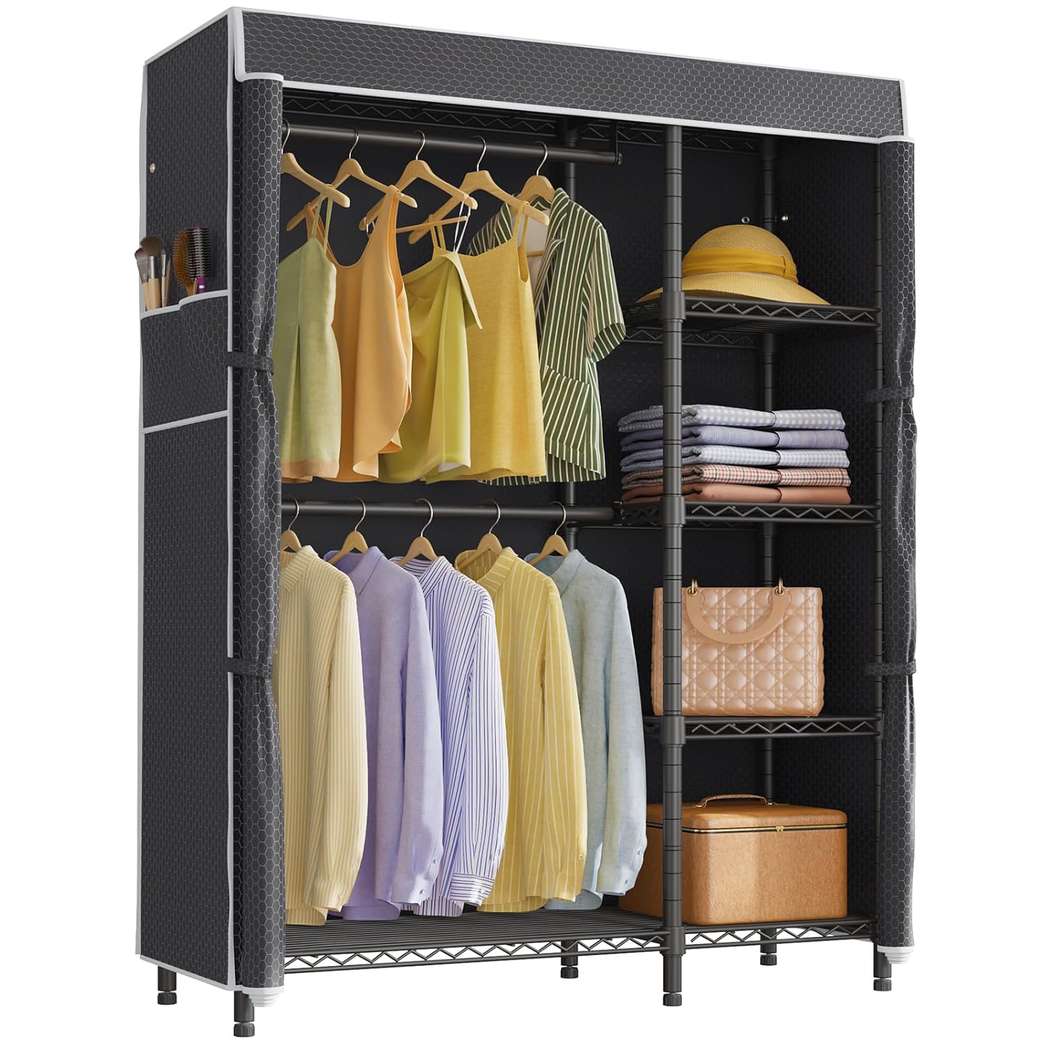 Portable Closet Wardrobe Heavy - Wardrobe Closet Portable Fabric Cover recension och pris