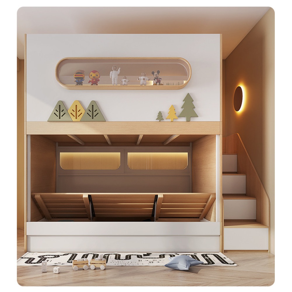 Space Capsule Treehouse Bunk B - Bunk Bed With Stairs And Slide recension och pris