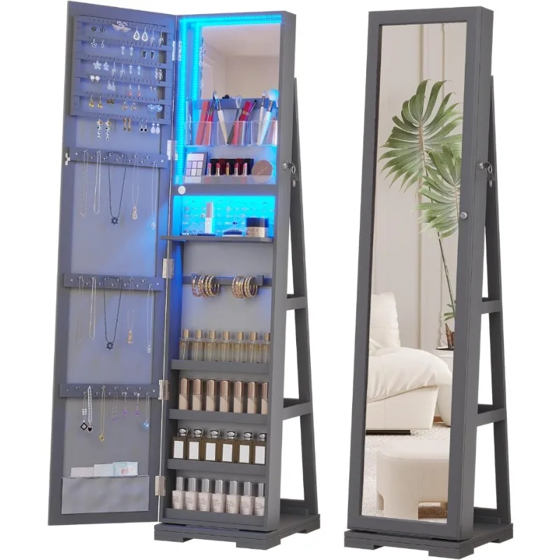 LED Jewelry Armoire with Full  - Full Length Mirror Jewelry Armoire recension och pris