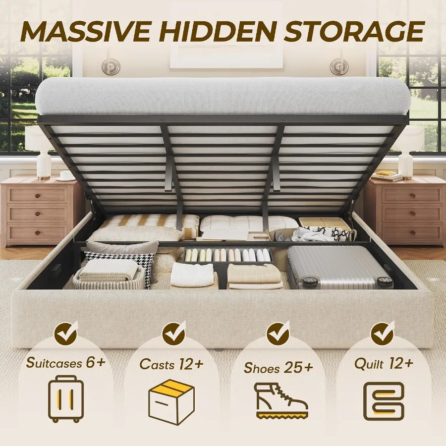 Size Lift Up Storage Bed Frame - Gas Lift Storage Bed Hydraulic recension och pris