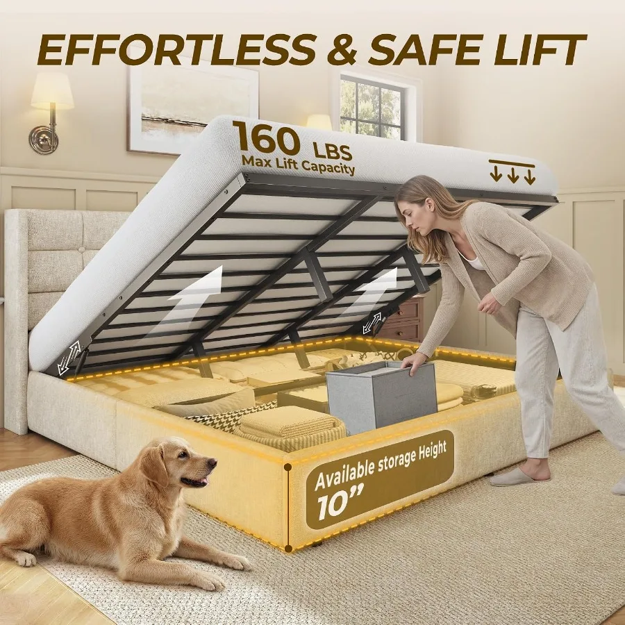 Size Lift Up Storage Bed Frame - Gas Lift Storage Bed Hydraulic recension och pris