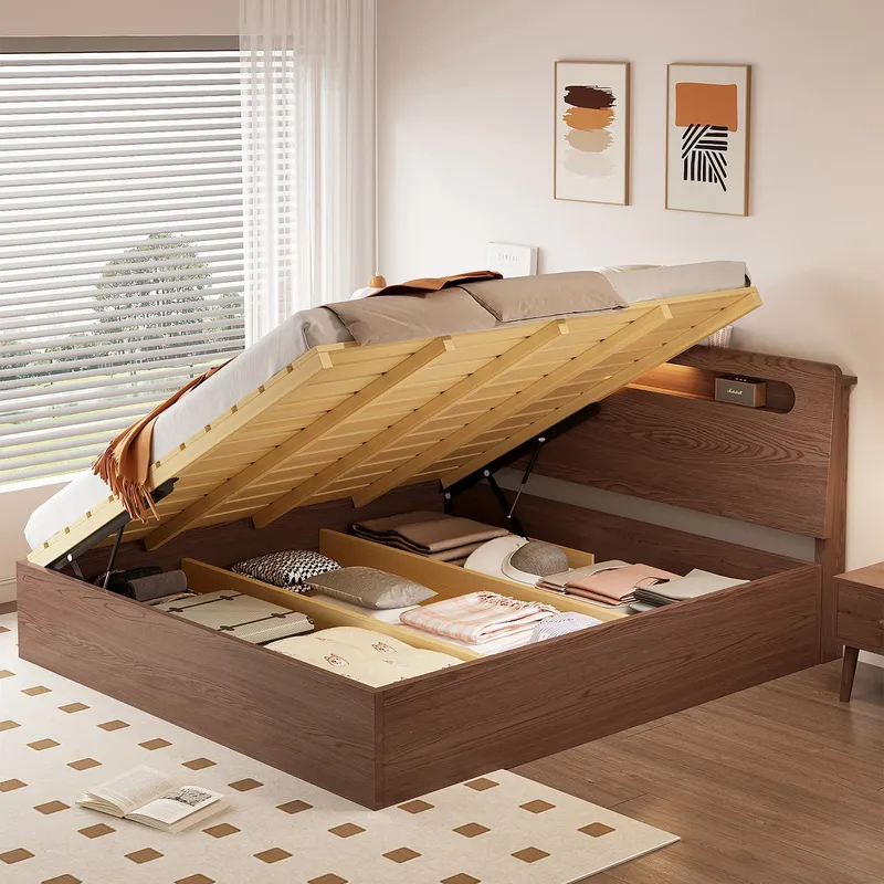 Modern Solid Wood Hydraulic St - Gas Lift Storage Bed Hydraulic recension och pris