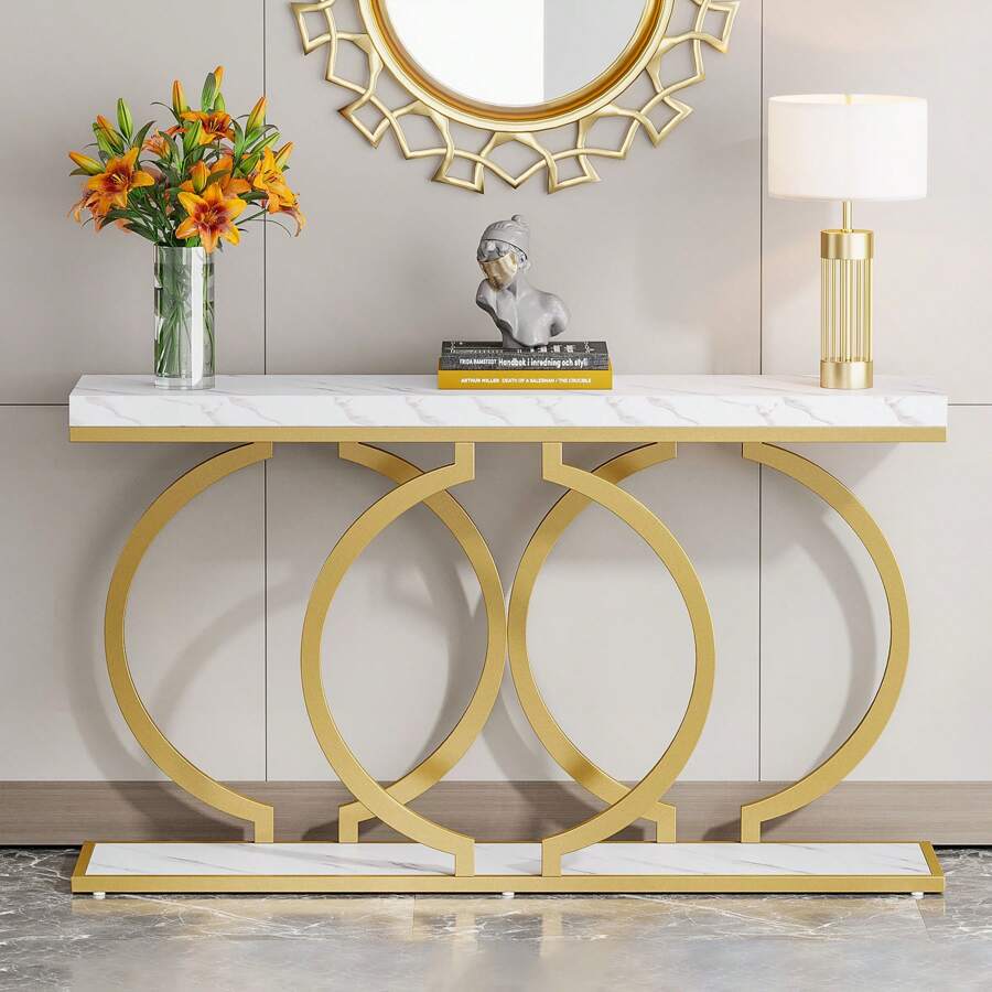 Inch Modern Gold Console Table - Sofas recension och pris