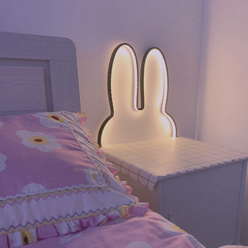 Cute Led Rabbit Wall Lights US - Floating Nightstand With Led Light recension och pris