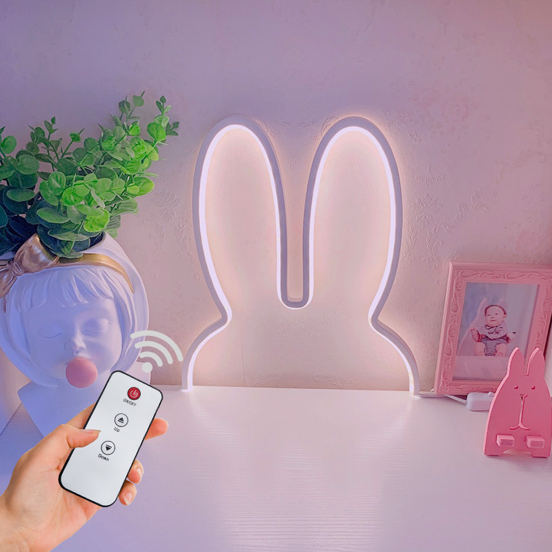Cute Led Rabbit Wall Lights US - Floating Nightstand With Led Light recension och pris
