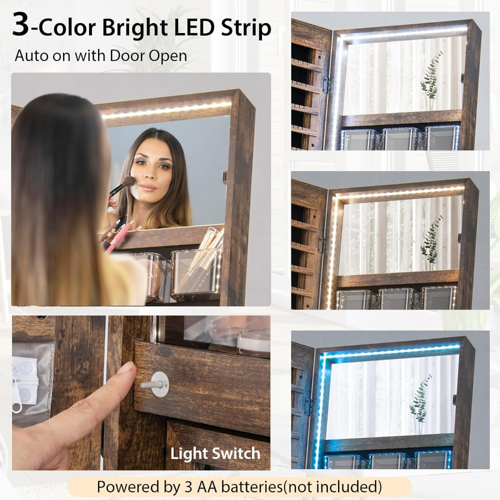 CHARMAID Standing Jewelry Armo - Full Length Mirror Jewelry Armoire recension och pris