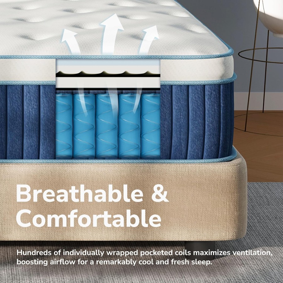 12 Inch Queen Hybrid Mattress  - Memory Foam Mattress In A Box Queen recension och pris